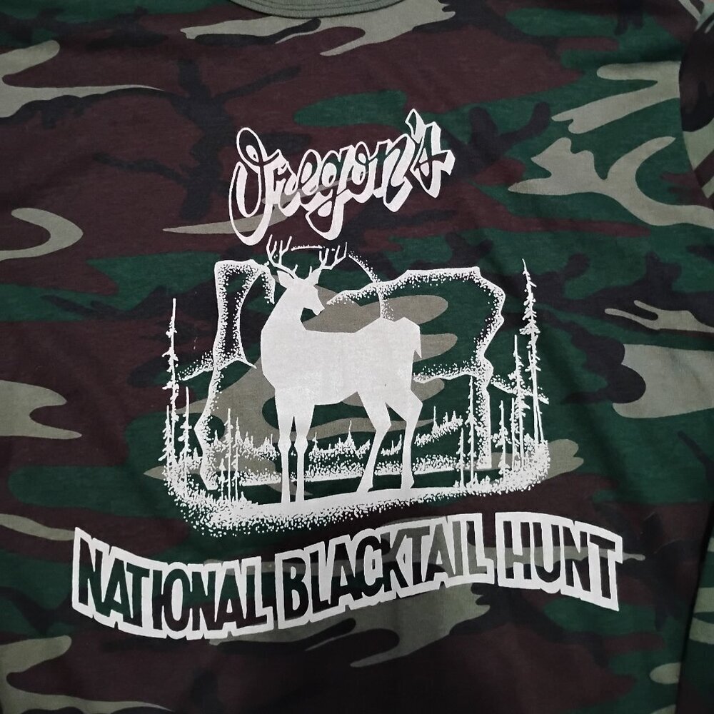 Vintage Oregon's National Blacktail Hunt Camouflage T-Shirt Long Sleeve